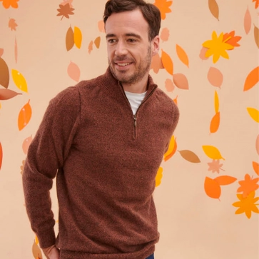 Pull en laine homme yack col zippé