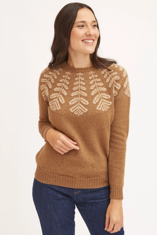 Pull jacquard chameau femme chaja bam 3