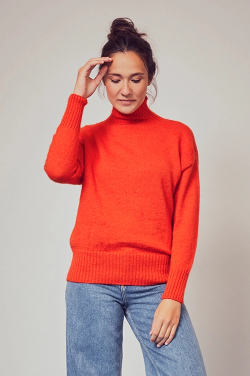 Pull laine recyclée col roulé Alice