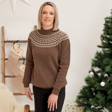 Pull en laine mérinos jacquard femme