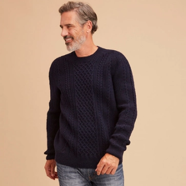 Pull en laine à torsades pour homme