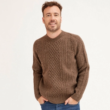 Pull en laine à torsades pour homme