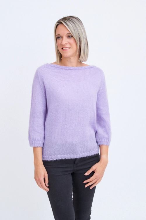 Pull laine mohair soie manches 3 4 mostn 2