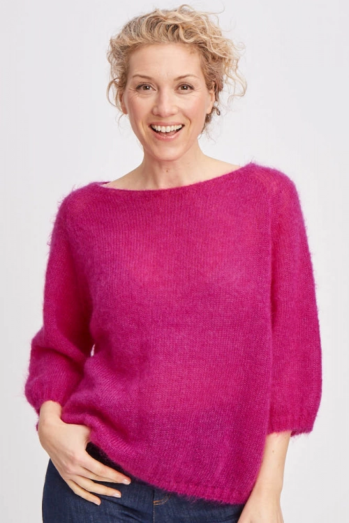 Pull laine mohair soie manches 3 4 mostn 3