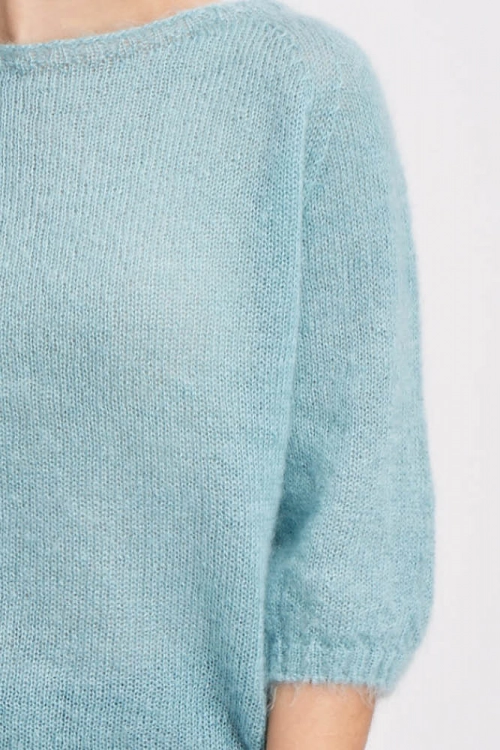 Pull laine mohair soie manches 3 4 mostn 5