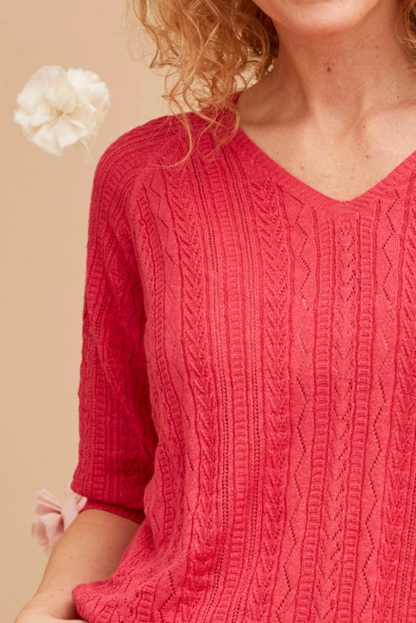 Pull lin coton bio seacell dentelle lcspn pe24 4