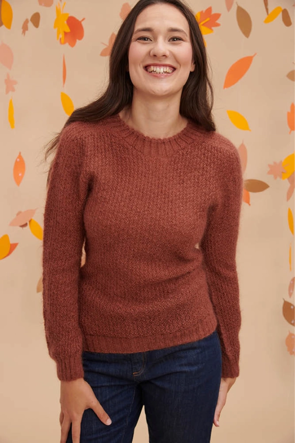 Pull laine col rond point de riz