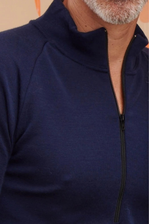 T shirt laine col zippe homme tlzh B