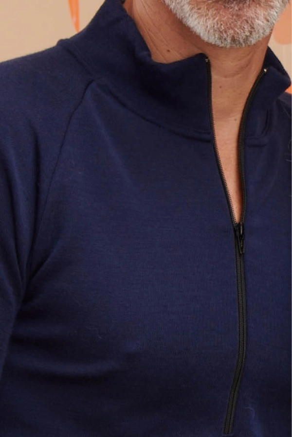 T shirt laine col zippe homme tlzh B