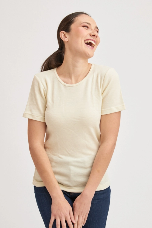 T-shirt laine mérinos manches courtes pour femme