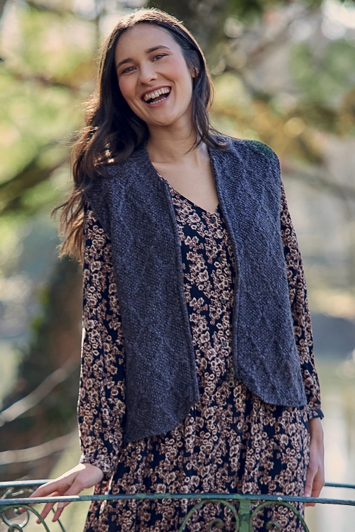 Gilet en laine sans manche yack mérinos et soie pour femme